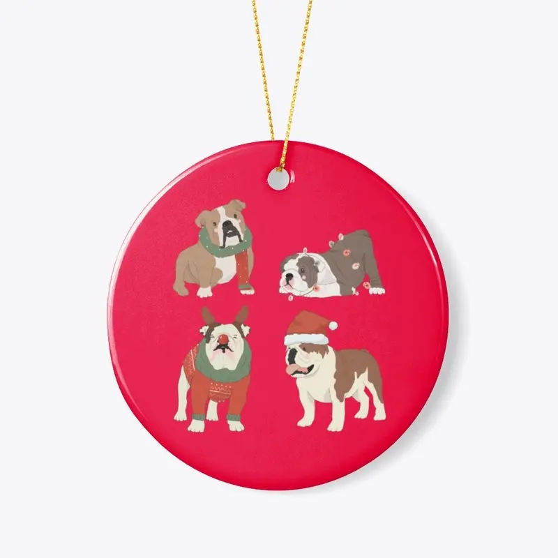 English Bulldog Christmas design