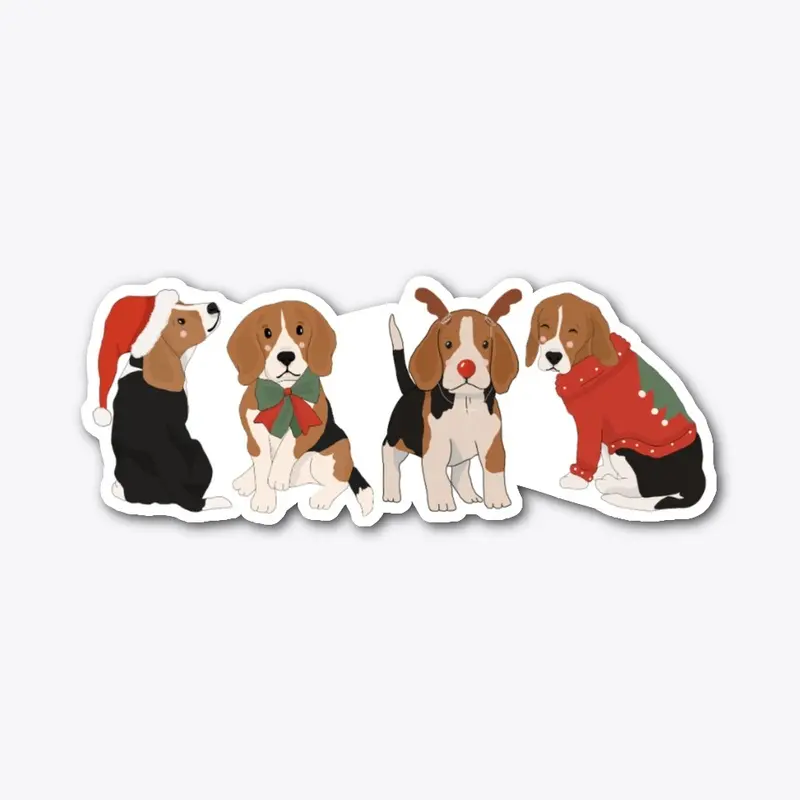 Cute Christmas Beagles 