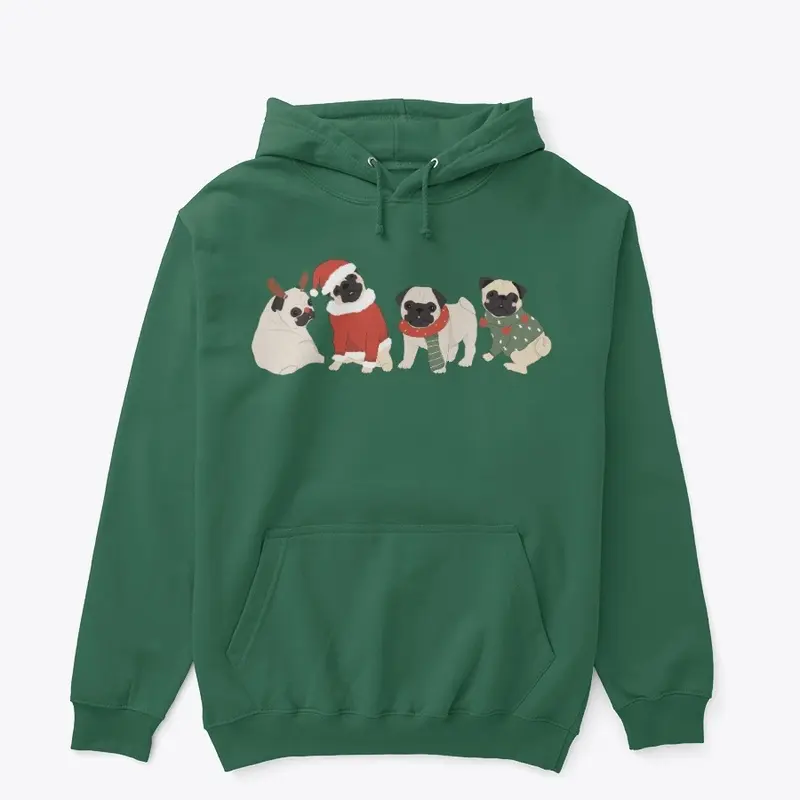 Cute Christmas Pugs