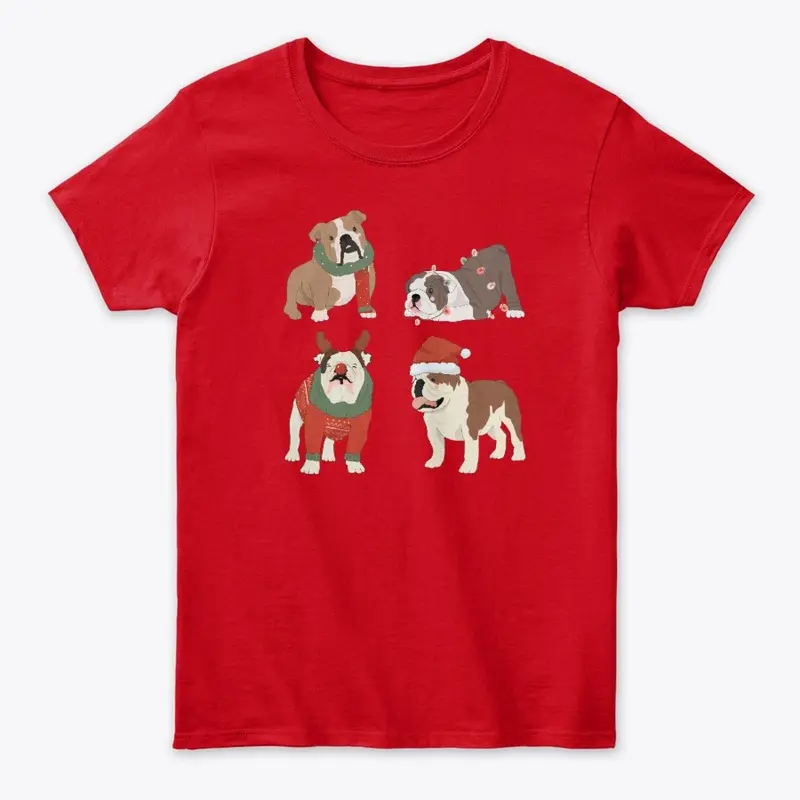 English Bulldog Christmas design