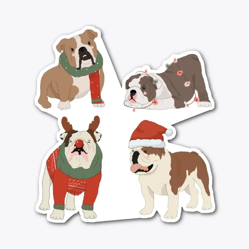 English Bulldog Christmas design