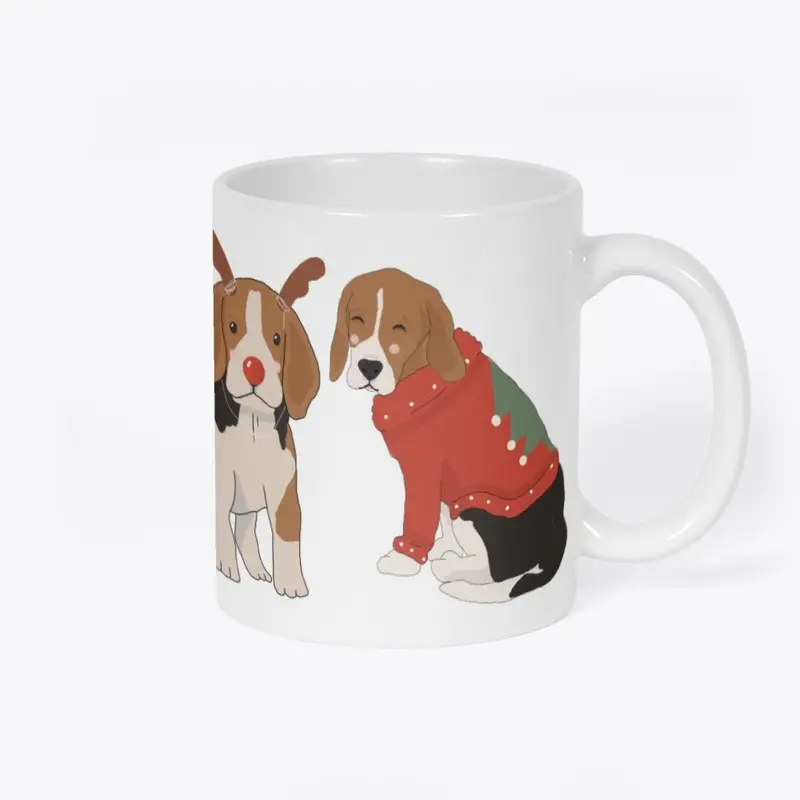 Cute Christmas Beagles 